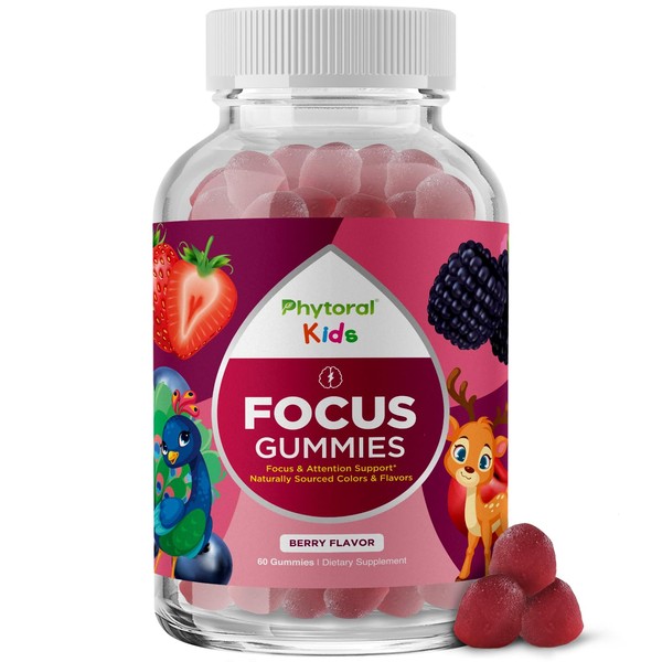 Phytoral Vegan Kids Focus Gummies - Potent Chewable Brain Support