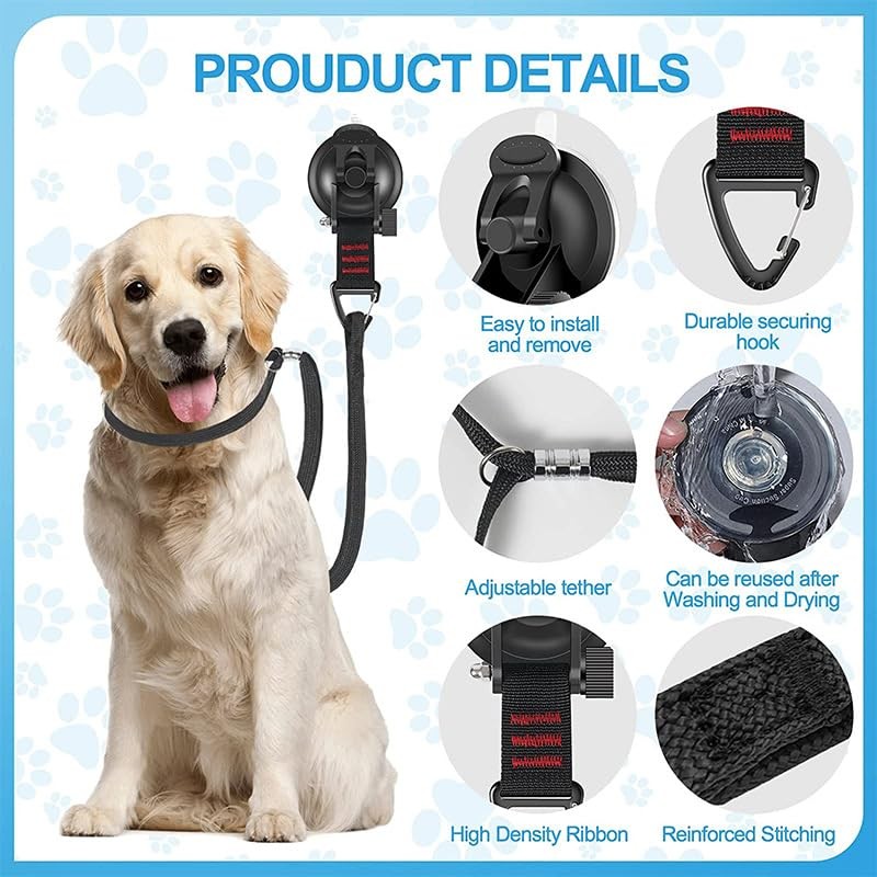 Dog Bathing Tether with Suction Cup Dog Bathing Tether with
