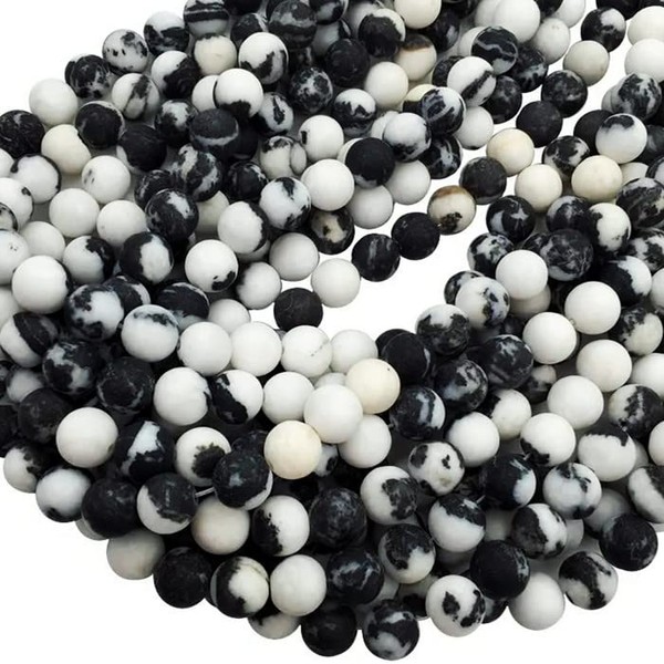 Zenkeeper 108 Pcs Zebra Jasper Beads for Jewelry Making 8