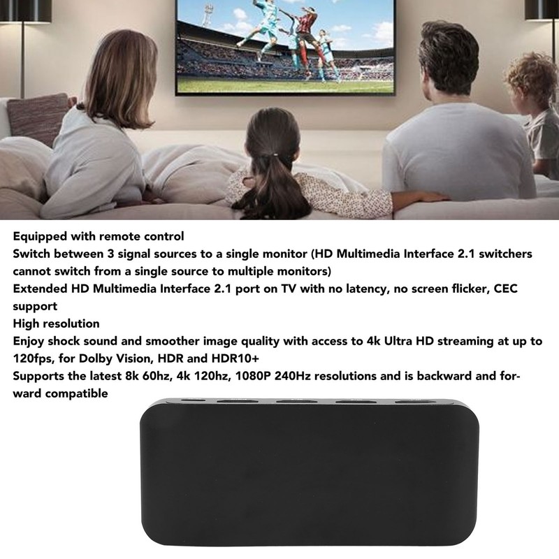 HD Multimedia Interface 2.1 Switcher High Resolution 48Gbps 3 in