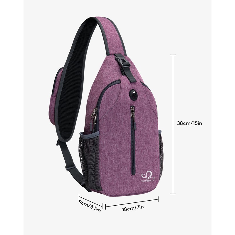 WATERFLY Sling Rucksack, Sling Bag, Shoulder Backpack, Shoulder Bag, Adjustable