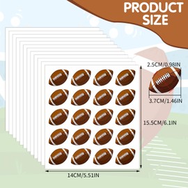 240 Pcs Football Stickers Football Tattoos for Kids Self-Adhesive Sports Football Face Stickers for Superbowl Party Football Theme Party Decor