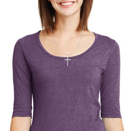 Ritastephens Sterling Silver & Diamond Cross Pendant Necklace 18" 0.05ct