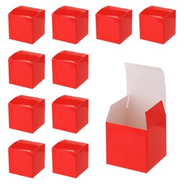 sourcing map 25 Pcs Red Gift Boxes, 3"x3"x3" Kraft Paper Candy Gift Boxes with Lids Cube Gift Boxes Bulk for Crafting Cupcake Christmas Wedding Presents Birthday Bridesmaids