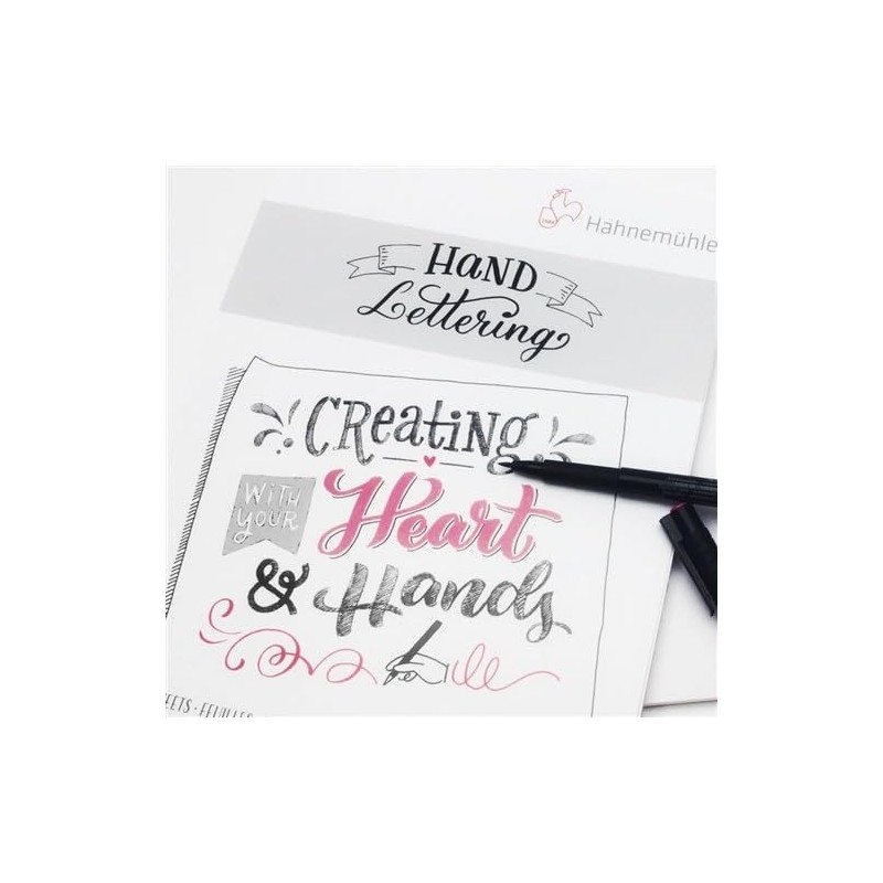 Hahnemühle Hand Lettering Zeichenblock, Skizzenpapier für Hand Lettering, 170g/m², weiß,