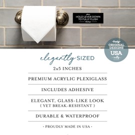Reilly Originals 2x5 Inch Hold Lever Down To Fully Flush Sign ~ Ready to Stick ~ Premium, Durable