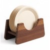 Wooden Paper Plate Holder, Kitchen Countertop Storage for 6-10 Inch
