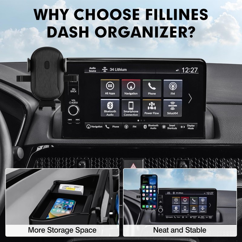 FIILINES Dashboard Storage Tray & Phone Holder Compatible with Honda