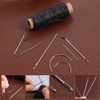 55Yards Waxed Thread with 7 Pcs Leather Needles for Hand