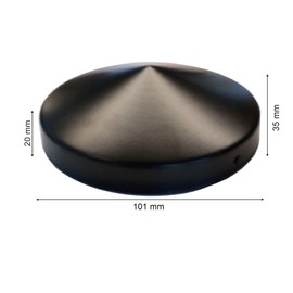 3 x Post Caps Round 101 mm Steel Black Powder-Coated (3)