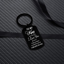 Husband Gifts To My King Keychain Anniversary Birthday Wedding Gifts for Him Valentine's Day Present for Him Gift for Husband Boyfriend from Wife Girlfriend