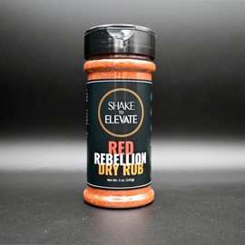 Shake to Elevate - Red Rebellion (Hot & Spicy) No Salt BBQ Dry Rub | No Salt Seasoning | Heart Healthy | Diet Friendly | 0% Chemical Additives | 0% Preservatives or Color | All Natural Ingredient & Listed | Seriously Delicious Spice Blend (Standard Shaker 8.4floz)