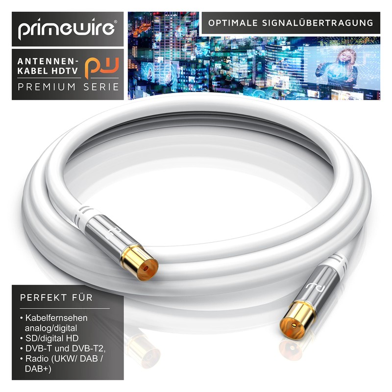 Primewire 7.5m Antenna Cable HDTV 135dB 75 Ohm | Premium
