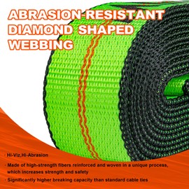 Mimanchi 2" x 16' Tie Down Strap with Chain Extension Ends,4pack,Car Trailer Tie Down Straps,Replacement Strap for 8 Point Roll Back Vehicle Tie Down Kit,Tow Truck Accessories