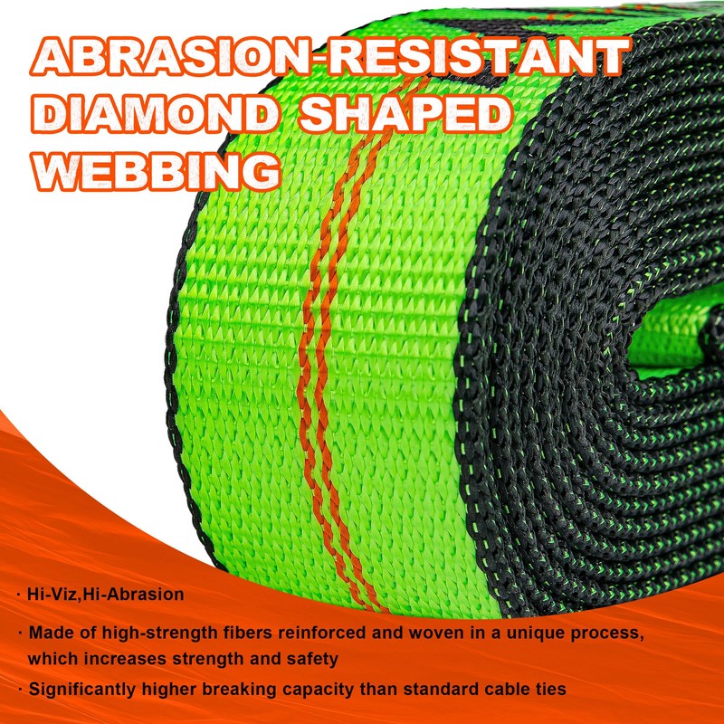 Mimanchi 2" x 16' Tie Down Strap with Chain Extension