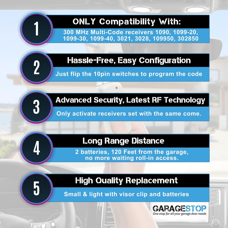 1 Garage Door Opener Remote for Multicode Linear 3089 308911