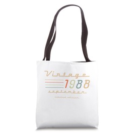 37th Birthday Gifts For Men September 1988 37 Year Old Bday Tote Bag
