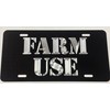 Silver Engraved Farm Use Black Car Tag Diamond Etched Metal