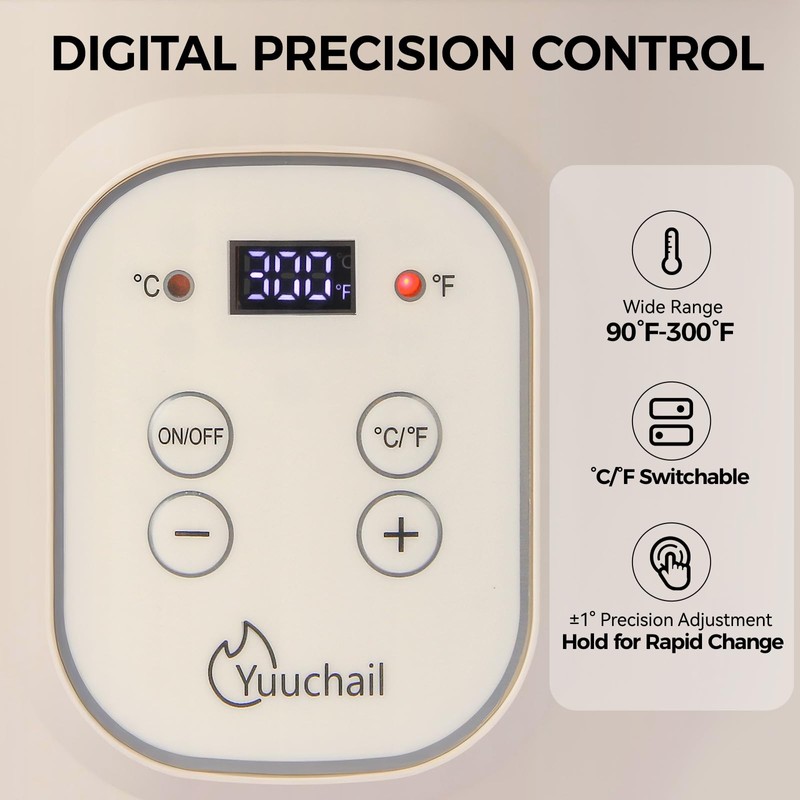 Yuuchail 1.6QTs Electric Wax Melter with Digital Display, Precise Temp