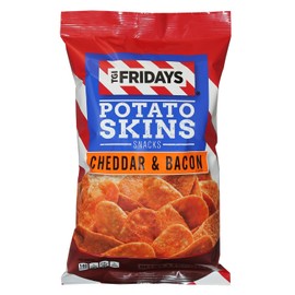TGI Fridays Potato Skins Snack Chips- 5.5 oz. Bags (Cheddar & Bacon, 4 Bags)