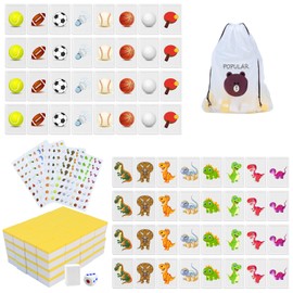 SENLINLIN Mahjong Game Large Stones 65 Blocks 30 mm Mahjong Seaside Escape Game with DIY Stickers for Family Adults and Children