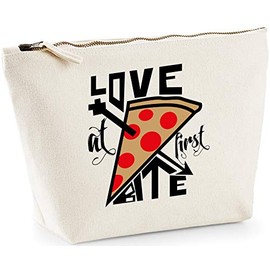 Hippowarehouse Love at first bite pizza printed make up cosmetic wash bag 18x19x9cm