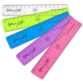 Ashton and Wright - 6 Inch / 15cm Rulers - Shatter Resistant - Pack of 10 Transparent Colours