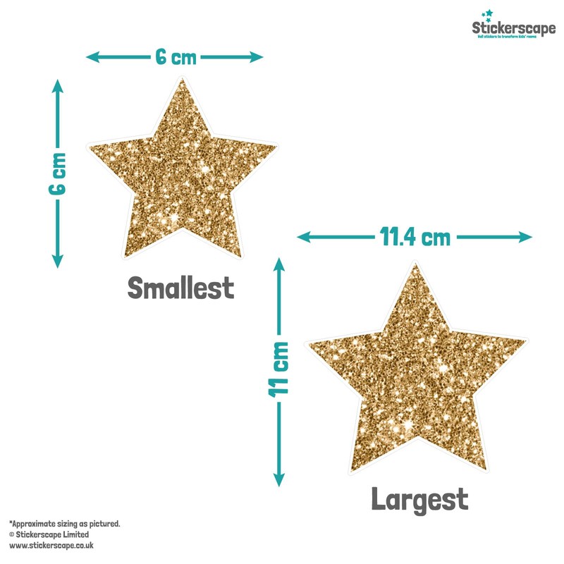 Stickerscape Christmas Stars Window Stickers (Gold Stars - 1 Sheet)