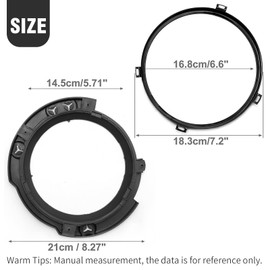 Hoypeyfiy 7 Inch Round Headlight Mounting Retaining Bracket Ring Set Replacement for Jeep Wrangler JK 2007-2017 Front Left and Right Headlamp Mount Bracket Kit with Headlight Metal Ring