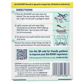 Denture Adhesive Seals, Fresh Mint, 30 Lowers
