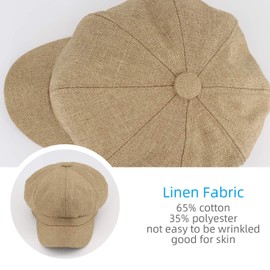 Gisdanchz Newsboy Cap Women Baker Boy Hat Womens Cabbie Paperboy Hat Women Painters Hat Cabby Newsboy Cap for Women Fashion Ladies Hats Visor Beret Khaki.