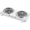EUROSTAR ES204W Double Burner with Spiral Plates, White