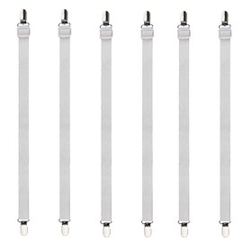 TopHomer Tablecloth Clips Hidden Strap, Adjustable Elasticity Picnic Tablecloth Clamp Camping Accessories for Table Cloth, Bed Sheet, Bench Cover (6, White)
