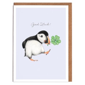 Puffin Good Luck Card - 'Good Luck' - Card for Her - Card for Him