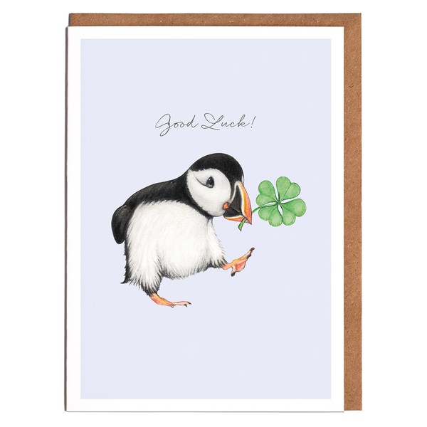 Puffin Good Luck Card - 'Good Luck' - Card for