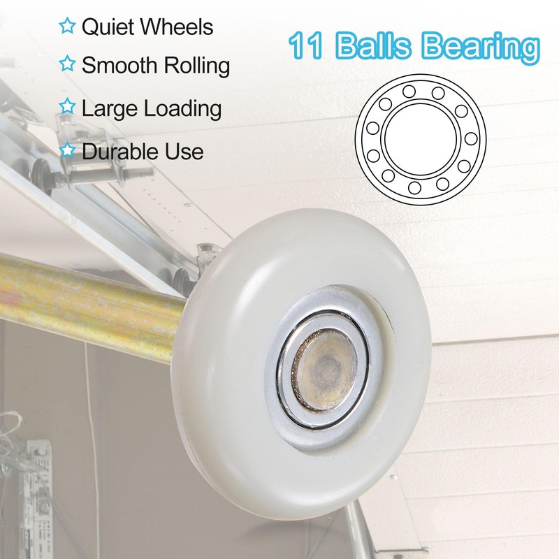 Sourcing Map 1.8" Nylon Garage Door Rollers, 2pcs, Quiet, Smooth