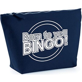 Hippowarehouse Born to yell bingo printed make up cosmetic wash bag 18x19x9cm