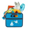 Folding storage box with handles and one compartment with two