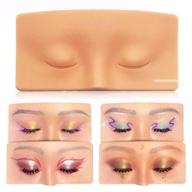 spier Makeup Practice Face Board 3D Realistic Pad, Eyeshadow Eyeliner Eyebrow Lash Mapping Realistic Face Skin Eye Make up Practice Model for Self-Taught or Professional Enthusiasts