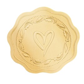 Anwyll Envelope Seals Stickers,Gold Foil Embossed Wax Seal Stickers Looking,300Pcs Wedding Envelope Stickers,Self-Adhesive Gold Foil Stamps Heart Stickers for Invitation Card Bridal Shower Party Favor