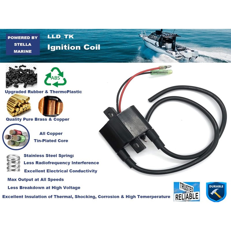 Ignition Coil for Yamaha Outboard 9.9HP 15HP 20HP 25HP 30HP