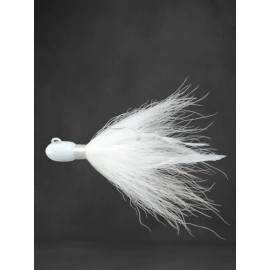 carlitos custom jigs white custom bucktail jig With Feathers And Flash. 1/2oz Up To 3oz Available - 1/2oz