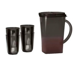 Tupperware Clear Impressions Pitcher & Tumbler Set Black
