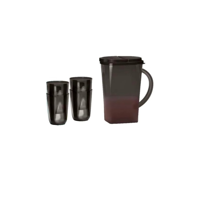Tupperware Clear Impressions Pitcher & Tumbler Set Black