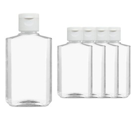 PQS 2 OZ Refillable Travel Bottles Flip-Top Cap - Liquids/Gels/Lotions (Empty Bottles) (5 Bottles)