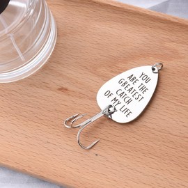 Fishing Lures Gifts for Boyfriend Husband Men Valentines Gifts for Husband Hubby Anniversary for Men Boyfriend Fisherman Best Catch Gift for Men Fishing Lovers Engraved Fish Lure