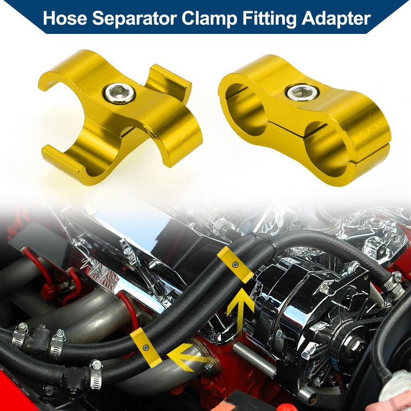 Hihaha Schlauch-Separator-Klemmfitting-Adapter/Rohrleitungsschlauchlinienseparator-Klemmwerkzeug AN6 14mm 4 Stück Goldton