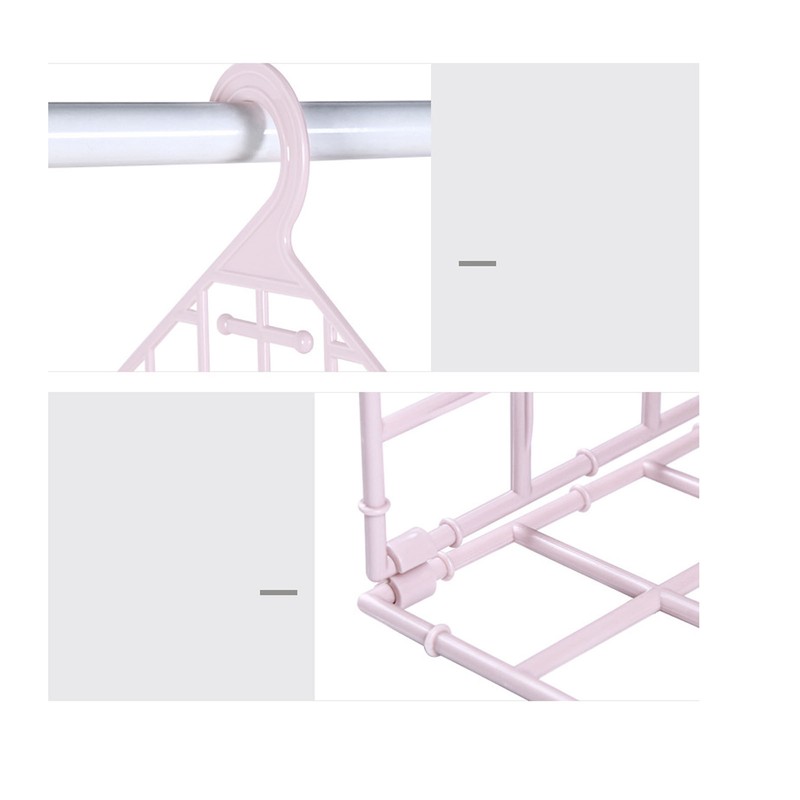 Hanging Closet Organizer 3 Tier Pink Storage Shelf Minimalist Grid