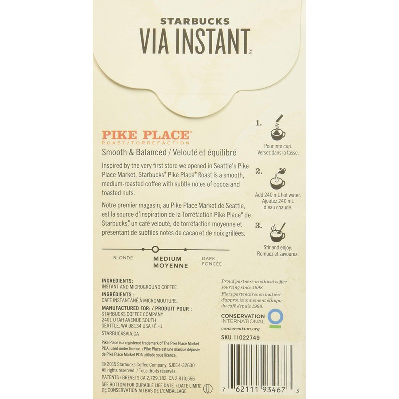 Starbucks VIA Ready Brew Pike Place Roast Coffee 12 Count