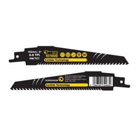 2 x SabreCut SCRS956XHM_2 Tungsten Carbide 5 63/64" (152mm) Variable 6-8 TPI S956XHM Very Fast Wood and Plastic Cutting Reciprocating Sabre Saw Blades Compatible with Bosch Dewalt Makita and Others